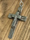Antique Cross Jesus Silver 800 Pendent Temple Jewelry Crucifix Relic Women Men
