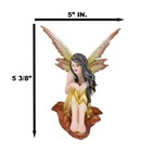 5 25 Inch Fairyland Yellow Winged Fairy In Leaf Statue Figurine