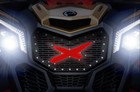 Custom Steel Aftermarket Grille  x  Led X-lite Fits Canam Maverick X3 Red Grill