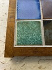 Ephraim Faience Art Pottery Tile Oak Wood Trivet 4 Tiles Nice 10-7 8x11   