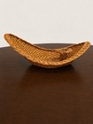 Vintage Wicker Canoe Boat Basket Candle Holder Crescent Boho Farmhouse Tray 13   