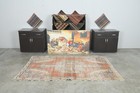 5x7 Turkish Antique Wool Rug Anatolian Hand-knotted Vintage Oushak Carpet 820