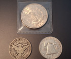 Mixed Lot  2 00 Face Value 1921 Morgan Silver Dollar 1902 Barber 1950 Franklin