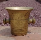 Rare 1800s Heavy Solid Brass Apothecary Mortar   Pestle     Antique Pharmacy Tool