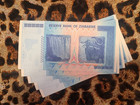 Lot Of 5  Zimbabwe 100 Trillion Dollar Banknote     Aa Series 2008  uncirculated 