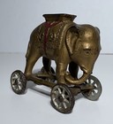 Elephant On Wheels Cast Iron Bank A  C  Williams