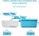 12in Three-layer Multipurpose Storage Box Organizer Folding Tool 12in  Blue 