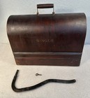1926 Singer 99 Sewing Machine - Denim Leather W Bentwood Case W Key   Knee Bar