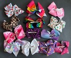 Jojo Siwa Large Hair Bows - Lot Of 13 - Rainbow Unicorn Tie Dye    More
