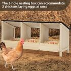 Triple Nesting Box For Chickens Wood Chicken Coop W 3 Compartments Box