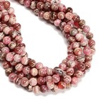 Natural Grade A Rhodochrosite Smooth Round Beads Size 6mm 8mm 10mm 15   Strand