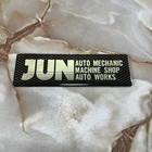 Jun Auto Mechanic Emblem Gp Racing Carbon Finish Gold Logo Used