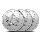 1 Oz Canadian Silver Maple Leaf Coin  random Year - Tube Of 25 