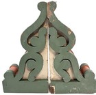       pair Architectural Salvage Wood Corbels Ornate Gothic Shelf Bracket Distressed