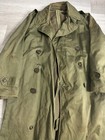 Vintage 1950s Korean War Us Army Man s Cotton Og 107 Overcoat Trench Coat-small