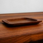 Mid Century Danish Modern Small Square Serving Tray Made From Solid Teak Wood