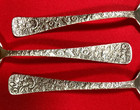 Set Of Three Benjamin Mayo Sterling Silver Repousse 8-1 4  Serving Spoons