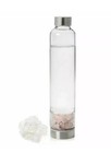  lot Of 2  Custom Quartz H2o Gemstone Crystal Infused 18oz Glass Water Bottle
