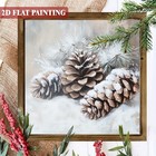 Rustic Framed Snowy Pinecone Wooden Sign Winter Christmas Decor Home Art Plaque