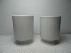 Two Vintage Mid Century White Porcelain Footed 8 Oz Coffee Tea Cups Mugs