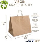 200 Pcs Brown Paper Gift Bags 15x10x12 - Handles For Shopping  Grocery  Gift