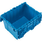 Plastic Storage Container Organizer Shipping Tote Stackable Bin With Hinged Lid 
