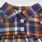 Build A Bear Rare Plaid Dress Navy Orange White Autumn Fall Cotton Teddy Clothes