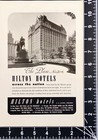 1946 Hilton Hotels The Plaza New York Grand Army Plaza Vintage Print Ad