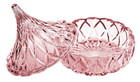 Godinger Hershey   s Kisses Crystal Pink Blush Candy Dish Bowl Display Gift Love