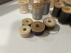 Lot Of 25  Vintage Wood Sewing Thread Spools Assorted Sizes Thread   No Thread