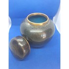Chinese Cloisonne Vase Black   Gold With Fish Scale Pattern- Bronze- Excellent 