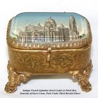 Antique French Eglomise Jewel Casket Or Patch Box  A Souvenir Of Sacre Coeur