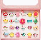 Pinksheep Little Girl Jewel Rings In Box Adjustable No Duplication 24 Pcs random
