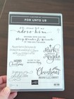 Stampin  Up  For Unto Us Cling Stamp Set Christmas Holiday Unused 