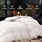  White Goose Down Feather Comforter Size luxurious Pinch Pleat Duvet Queen