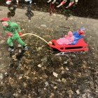 13 Pieces Barclay Painted Lead Figure Winter Christmas People Ski Sled Sleigh 