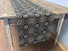 New Primitive Black Tan Woven Table Runner 56  X 14  Gettysburg Farmhouse Rustic