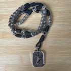 New Silver Bead Catholic Rosary Heavy Paracord Metal Cross Crucifix St  Michael