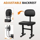 Piano Bench With Backrest  Adjustable Music Keyboard Bench Stool Seat With 