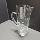 Vintage Mcm Etched Glass Martini Pitcher - G1