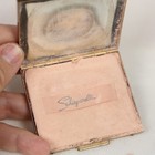 Rare  Vintage Schiaparelli Green Compact Fleur De Lis Leather Cover W  Powder