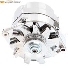 For Chrome Bbc Sbc Chevy Gm Alternator 1 Wire Chevy 327-350-396-427-454 110amp