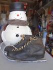 Rare Antique Leather Curl Acorn Tip Ice Skates  Very Unusual  Great Display 