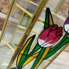 Vintage Glass Curio Cabinet Miniature Curio Cabinet Stained Glass Shelf