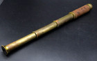     Antique Brass 4-draw Spyglass Telescope Victorian Maritime Leather Working
