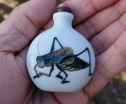       antique Chinese Famille Rose Snuff Bottle  Rare Cricket Design