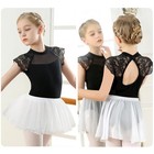 Girls Ballet Dance Dress Leotard Tutu Skirt Ballerina Costume Short Sleeve