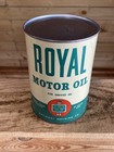 Royal Enarco Motor Oil 1 Qt Quart Empty Metal Oil Can Tin National Refining