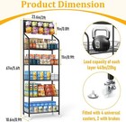 5-tier Retail Display Rack With Wheel Stand Metal Wire Candy Snack Display Cart