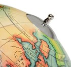 Vaugondy French World Globe 1745 Antiqued Wooden Stand 19 7  Tabletop Desk Decor